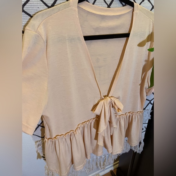 Peach size XL tie front blouse - Picture 4 of 4